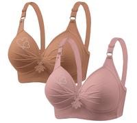 Set da 2 Reggiseno Amore Strass Reggiseni con Spalla Regolabili Bralette Donna Raccolta Brassiere in Nylon Elasticizzato Intimo Senza Cuciture Quotidiano Reggiseno Traspirante Taglie Forti Bandeau