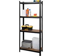 SET DA 2 SCAFFALI 4 RIPIANI METALLO E LEGNO 150X75CM SCAFFALI GARAGE MAGAZZINO