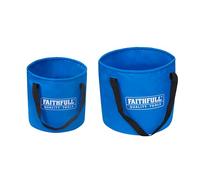 Set da 2 secchi pieghevoli impermeabili Faithfull - Capacità 12 L e 20 L