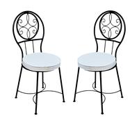 Marrakesch Orient & Mediterran Interior Set di 2 sedie da Giardino in Metallo Nero Terrassa ø 40 cm Sedia da Balcone con Cuscino per Sedia da Giardino Giardino terrazza o Balcone
