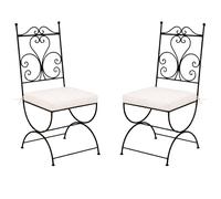 Set Da 2 Sedie Da Giardino Nero In Cotone 107 Cm In Metallo Fatte A Mano