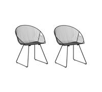 Set da 2 sedie moderne in acciaio nero Aurora