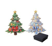 Set da 2 spille artigianali a forma di albero di Natale sempreverde | Spille natalizie in stile vintage, eleganti accessori con strass scintillanti, gioielli ideali come regalo per donna