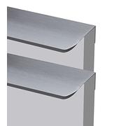 Set da 2 Tiretti per Cassetti Lega di alluminio Maniglia dell'armadio Nascosta Maniglie per Mobili Grigio spazzolato Pomello per armadio Maniglia Arrotondato Manopole a Corrimano (200mm)