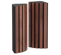 Set da 2 trappole acustiche angolari per bassi | 23x50cm | Assorbimento delle basse frequenze per studi e teatri | Insonorizzazione, assorbimento, diffusione [x2 POLETRAP | Noce]