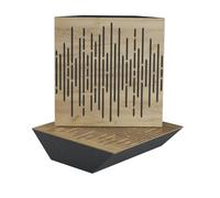 Set da 2 trappole acustiche angolari per bassi | 50x50x10cm| Trattamento acustico per studi di registrazione | Assorbimento, diffusione e riflessione | [x2 WAVE-100mm | Rovere]