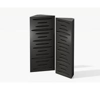 Set da 2 trappole acustiche angolari stretti per bassi | 23x50cm | Insonorizzazione, assorbimento, diffusione | Trattamento acustico per studi di registrazione [PULSE-mini | Nero]