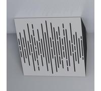 Set da 2 trappole acustiche orrizontali per bassi da angolo soffitto | 50x50x10cm | Assorbimento delle basse frequenze per home studio e home theater | [x2 WAVE-H-100mm | Bianco]
