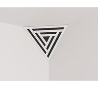 Set da 2 trappole acustiche per bassi «Triangle» angolari da soffitto | Schiuma fonoassorbente e diffusiva con pannello in HDF laminato perforato | Colore: [SCIFI | Bianco]