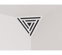 Set da 2 trappole acustiche per bassi «Triangle» angolari da soffitto | Schiuma fonoassorbente e diffusiva con pannello in HDF laminato perforato | Colore: [SCIFI | Plastica bianca lucida]