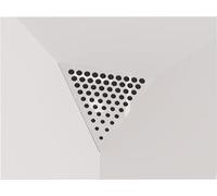 Set da 2 trappole acustiche per bassi «Triangle» angolari da soffitto | Schiuma fonoassorbente e diffusiva con pannello in HDF laminato perforato | Colore: [ROUNDS | Plastica bianca lucida]