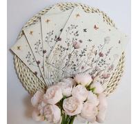 Set da 20/40/60 pezzi, tovaglioli di carta usa e getta per cocktail con stampe floreali, tovaglioli di carta con fiori di primavera, girasoli, fiori selvatici e api, per decorazioni di feste del tè in