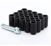 Set da 20 Dadi Acciaio Neri Star M14x1.5 + Chiave, Diametro 20mm, lunghezza 32mm