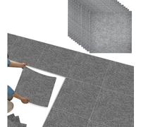 Set da 20 Moquette Pavimento Adesiva, Tappetini Antiscivolo Grigio Scuro 30 x 30 cm, Lavabili e Autoadesivi, Adatti per L'uso Domestico e in Ufficio, Possono Essere Ritagliati su Misura