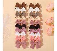 Set da 20 pezzi di fermagli per capelli da ragazza in colori solidi, a forma di chicco di mais e a quadri, accessori versatili per fiocchi e frangia laterale Colore unicoPoliestere