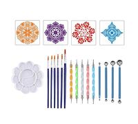 Set da 20 pezzi Mandala punteggiatura strumenti fai da te stencil palla stilo tavolozza pennelli per tela rocce colorazione disegno artigianato forniture artistiche