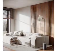 Set da 20 strisce acustiche per pareti | Larghezza strisce: 5 cm | Decorazione murale | Pannelli decorativi in legno (HDF) per home theater, studi podcast | Colore: [LOZA-5 | Ciliegio]