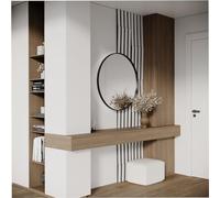 Set da 20 strisce acustiche per pareti | Larghezza strisce: 5 cm | Decorazione murale | Pannelli decorativi in legno (HDF) per home theater, studi podcast | Colore: [LOZA-5 | Bianco]
