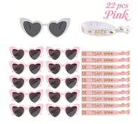 Set da 22 pezzi di accessori per addio al nubilato, occhiali da proposta per damigelle, accessori per festa di addio al nubilato, set di fasce per la festa nuziale ABS