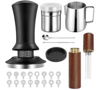 Set da 23 Pezzi caffè Kit, Set Professionale con Strumento WDT Manomissione Espresso 51 mm Brocca per Schiumare Tappetino per manomissione Penna per Latte Art Agitatore per Caffè, per Macchina da Caff