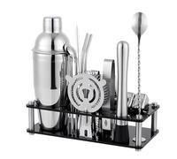Set da 23 Pezzi per Shaker da Cocktail, comprensivo di Shaker Boston da 750 ml, Filtro, Cucchiaio mescolatore, pinze ECC. Kit per la Preparazione di Cocktail Adatto a casa e al Bar