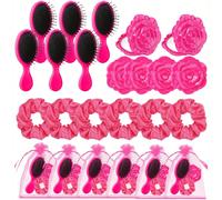 Set da 24 pezzi di bomboniere per addio al nubilato, con spazzola per capelli, scrunchie, specchio cosmetico e sacchetti in organza, accessori per capelli per matrimoni, damigelle, proposte di matrimo