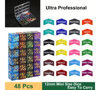 Set da 24 pezzi di da M da 12mm + Set di dadi D6 da 1-1 D6 e scatola ( set da 24 pezzi di chiave) per Magic, TCG, accessori per giochi di carte