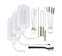 Set da 24 pezzi per la pulizia degli aerografi, con 4 flaconi da spremere e 21 pennelli per una cura accurata dello spruzzatore per uso quotidiano e casual, set di spruzzatori a pressione