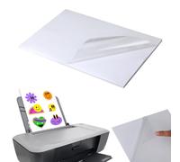 Set da 25 fogli A4 di carta adesiva trasparente stampabile, pellicola adesiva trasparente per stampanti laser e a getto d'inchiostro, ideale per stampare poster, foto e altro.