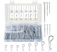 Set da 250 Spine di fissaggio: 110 Spine elastiche e 140 Spine a R, Ferma-spine di sicurezza, Spine di sicurezza, Fibbie ad arco, Spine metalliche per meccanici e camper (250 pezzi - R + I)