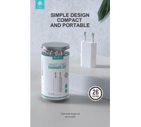 Set da 26 Caricabatterie in barattolo da muro 1A 5V Bianchi - DESC1A062W