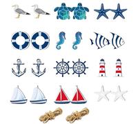 Set da 26 pezzi decorativo marittimo, rete da pesca, reti da pesca, vela, adatto per soggiorno, bagno, cucina, camera da letto, adatto per amanti del mare e fan del design marittimo