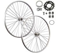 Set da 28 pollici Set di ruote in alluminio freno a bottone singola velocità - Argento