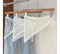 Set da 3/1 pezzi di sciarpa triangolare in pizzo floreale regolabile, scialle multifunzionale, velo elegante in stile bohémien traforato, adatto per feste, matrimoni e occasioni al mare PiantePolieste