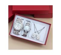 (Set da 3) 4 pezzi Set di orologi da coppia Hip Hop per uomo e donna di lusso, eleganti orologi con