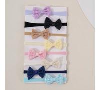 Set da 3/5/8 pezzi Nuova fascia per capelli da neonata con fiocco intrecciato e traforato, dolce e carina, morbida e confortevole senza cuciture, accessorio per capelli da principessa (cartone non inc