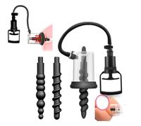 Set da 3 Anal Plug con Pompa a Vuoto in Silicone - Stimolatore Clitoride e Anale per Uomini e Donne (Nero)