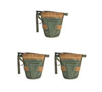 Set da 3 attrezzi da giardino con tasca multipla, per donne e uomini, verde e marrone, 28,5 x 30 cm