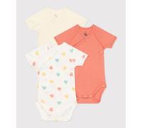 Set da 3 body incrociati a maniche corte in cotone con cuore neonato variante 1 50cm