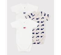 Petit Bateau A0cd1 Body Nascita A Maniche Corte, Variante 1, 0-3 Mesi (Pacco da 3) Unisex-Bimbi