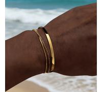 Set da 3 bracciali regolabili a forma di C in acciaio inossidabile con finitura color oro, adatti per uso quotidiano, Festa del Papà, San Valentino, anniversario, regalo di compleanno per il fidanzato