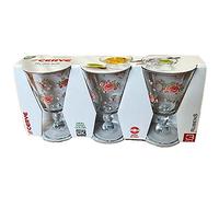 Set da 3 calici vetro decorato per acqua bevanda coocktail modello: Rubens ROSEBUD