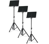 Set da 3 Classic Cantabile OST-350 Leggio 2-in-1 - utilizzabile come leggio e come leggio da tavolo o porta libri - leggio da orchestra con ripiano chiuso - leggio in metallo - nero