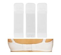 Set da 3 Estensore per Reggiseno, 2 x 2 File di Ganci, per Tutti i Comuni Modelli, Allunga Morbido ed Elastico, Lavabile, Allarga Bianco