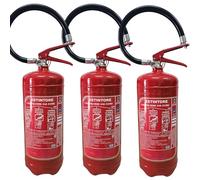 Set da 3 Estintori Polvere 6 KG - ANNO: 2025 + MANUALE USO E MANUTENZIONE - CERTIFICATO E OMOLOGATO A NORMA DI LEGGE + STAFFA E CARTELLO - Soluzione Sicurezza Antincendio Professionale