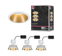 Paulmann 93406 Lampada da incasso LED Cole rotonda incl. 3 faretti da incasso da 6,5 Watt dimmerabile bianco, oro opaco apparecchio da incasso plastica, zinco-alluminio spot da soffitto 2700 K