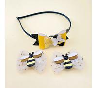 Set da 3 fasce per capelli a forma di ape per bambine, ottimo regalo per la figlia Set di cerchietto e fermaglio per capelli a forma di apestampa dappertuttoPoliestere