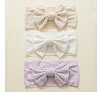 Set da 3 fasce per capelli neonato in maglia a righe con fiocco, accessori per capelli super morbidi ed elastici per bambine, adatti per tutte le stagioni Tagli UnicaColore unicoPoliestere