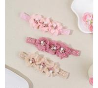 Set da 3 fasce per capelli per neonati con fiori di rosa in chiffon carini, accessori per capelli elastici morbidi per neonati, per la primavera B,AColore unicoPoliammide