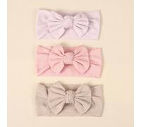 Set da 3 fasce per neonati e bambini piccoli a righe con fiocco, accessori per capelli super morbidi ed elastici, adatti per bambine, perfetti per tutte le stagioni e San Valentino Tagli UnicaPolieste